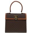 CELINE Macadam Canvas Hand Bag PVC Leather Brown 85010 Cheap