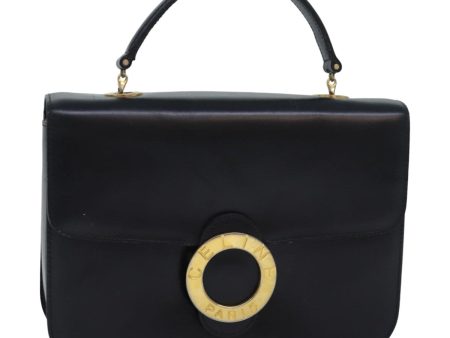 CELINE Circle Hand Bag Leather Black bs16343 Fashion