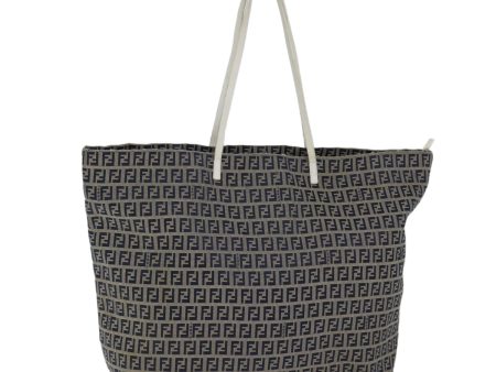 FENDI Zucchino Canvas Tote Bag Canvas Navy  70600 Online now