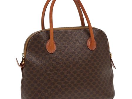 CELINE Macadam Canvas Hand Bag PVC Leather Brown Gold 85803 Online Sale