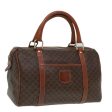 CELINE Macadam Canvas Hand Bag PVC Leather Brown bs16703 For Sale