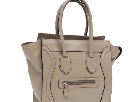 CELINE Luggage Micro Tote Bag Leather Beige Silver bs17402 Online Hot Sale