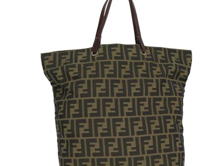 FENDI Zucca Canvas Tote Bag Black Brown  yk13205 Online Sale