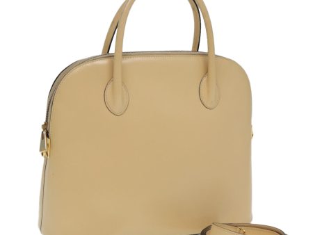 CELINE Hand Bag Leather 2way Beige ar12229 Online now