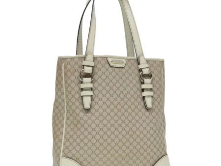 CELINE Macadam Canvas Tote Bag Beige Ivory Silver 93010 Online Hot Sale