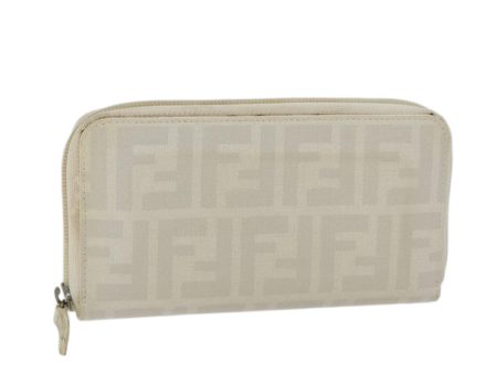 FENDI Zucca Canvas Long Wallet White  yk11469 Online now