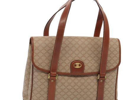 CELINE Macadam Canvas Hand Bag Beige Gold 86426 Online Hot Sale