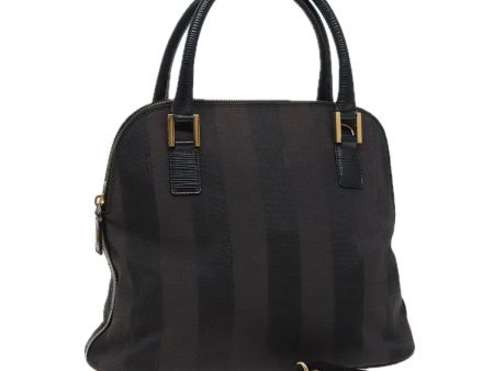 FENDI Pecan Canvas Hand Bag 2way Black Gray  81862 Online Hot Sale