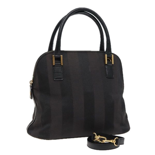 FENDI Pecan Canvas Hand Bag 2way Black Gray  81862 Online Hot Sale