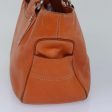 CELINE Hand Bag Leather Orange Silver hk1605 Sale