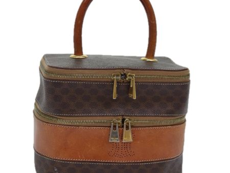 CELINE Macadam Canvas Vanity Hand Bag PVC Brown 85009 Online Hot Sale