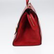 CELINE Trapeze Hand Bag Leather Suede 2way Red Gold 85397 Online