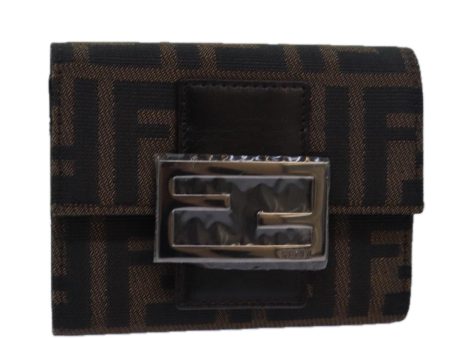 FENDI Zucca Canvas Wallet Black Brown  yk13705A Cheap