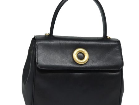 CELINE Hand Bag Leather Black Gold 85222 For Cheap