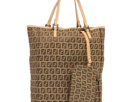 FENDI Zucchino Canvas Tote Bag Beige  70169 For Discount