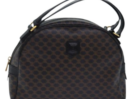 CELINE Macadam Canvas Hand Bag PVC Leather Black yk14246 For Sale