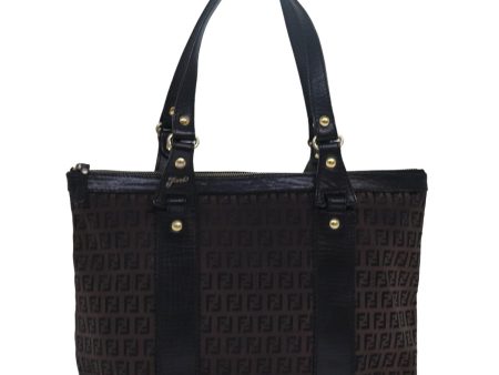 FENDI Zucca Canvas Tote Bag Brown Black  78278 Online