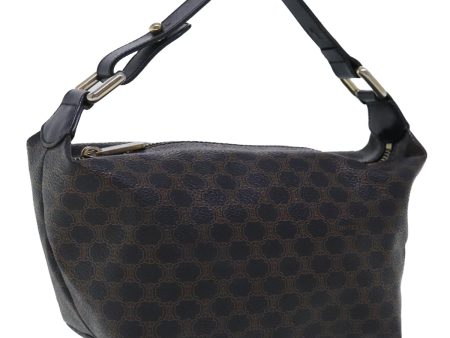 CELINE Macadam Canvas Hand Bag PVC Leather Black Gold 95568 Supply