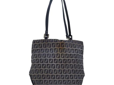 FENDI Zucchino Canvas Hand Bag Navy  78277 For Sale