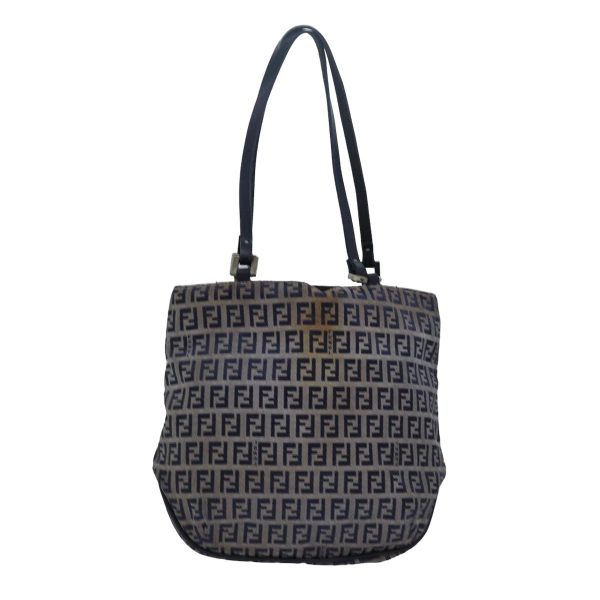 FENDI Zucchino Canvas Hand Bag Navy  78277 For Sale