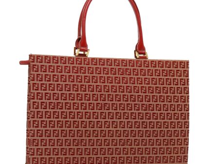 FENDI Zucchino Canvas Hand Bag Red  79113 Online