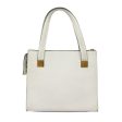 CELINE Hand Bag Leather White Gold 89113 Supply