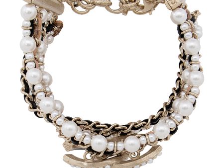 Chanel Chain Pearl CC Bracelet (18217) For Cheap