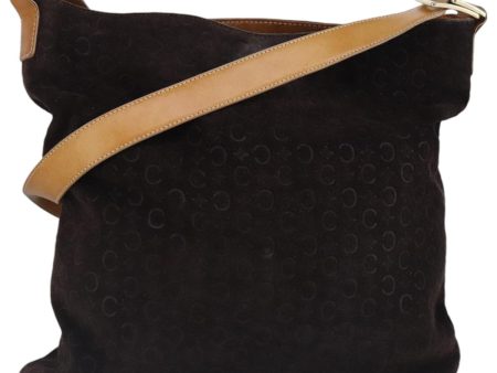 CELINE C Macadam Canvas Shoulder Bag Gold Brown 97446 Online Sale