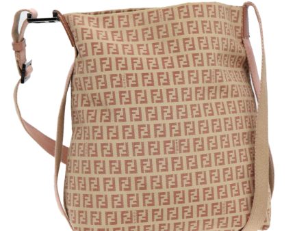 FENDI Zucchino Canvas Shoulder Bag Beige  92675 Discount