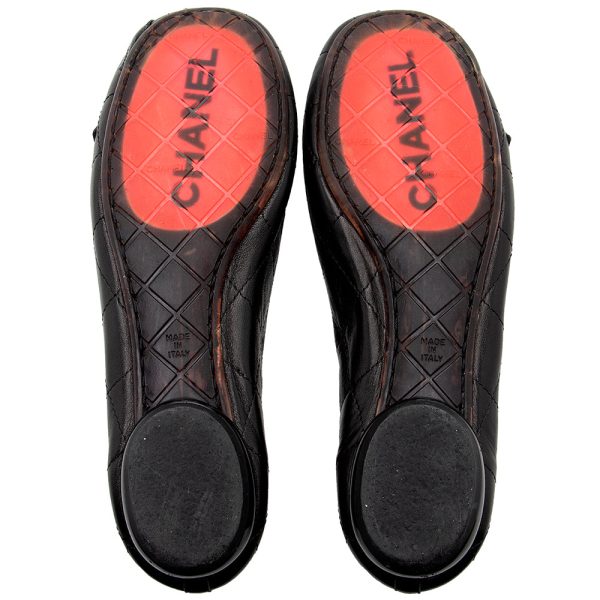 Chanel Quilted Leather Cambon Ballet Flats - Size 7   37 (18122) Sale