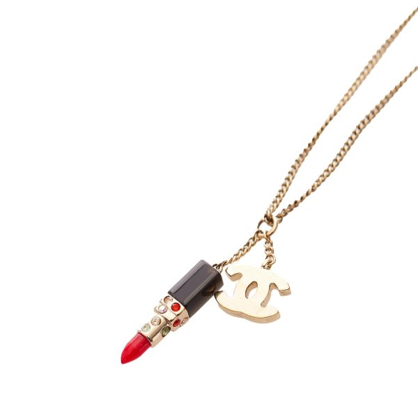 Chanel CC and Lipstick Pendant Necklace (29400) For Sale