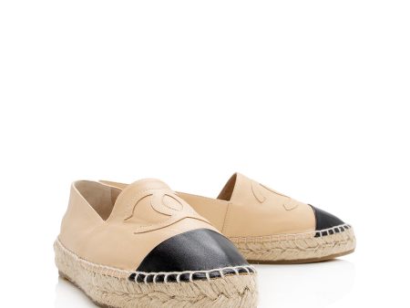 Chanel Lambskin CC Espadrilles - Size 8   38 (21335) Fashion