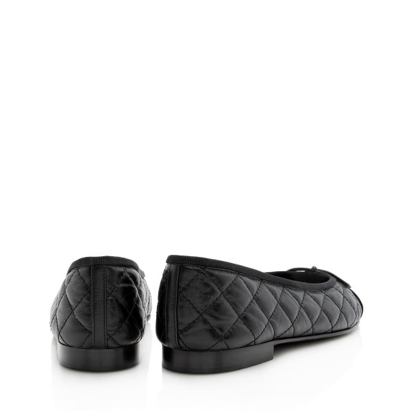 Chanel Quilted Calfskin Cap Toe Ballet Flats - Size 10   40 (22171) Online Hot Sale