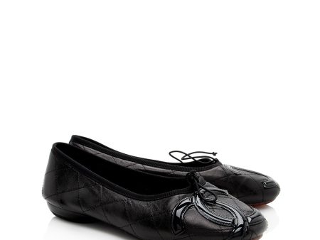 Chanel Quilted Leather Cambon Ballet Flats - Size 7   37 (18122) Sale