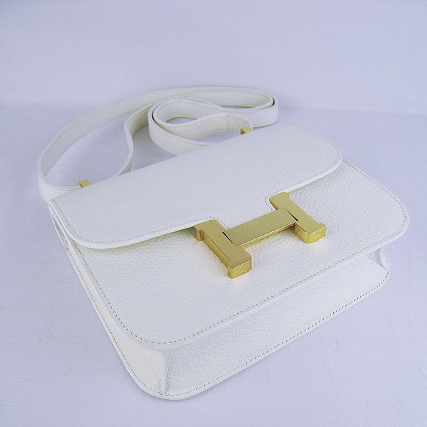 Hermes Constance Cowskin Leather Bag H017 white golden Online Hot Sale