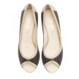 Chanel Calfskin Fishnet Pearl CC Peep Toe Pumps - Size 8.5   38.5 (vEnp7b) Online Sale