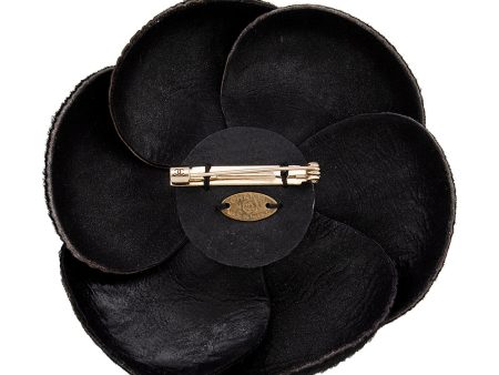 Chanel Pony Hair Camellia Brooch - FINAL SALE (18552) Cheap