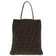 FENDI Zucca Canvas Tote Bag Wool Brown Black  ep6200 Cheap