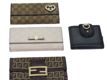 FENDI Gucci GG Canvas Wallet Leather 4Set Black Beige white  yk12710 For Cheap