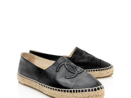 Chanel Lambskin CC Espadrilles - Size 7   37 (19084) Online Sale