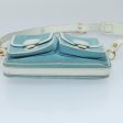 CELINE C Macadam Canvas Shoulder Bag Turquoise Blue Gold 96640 Fashion