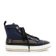 Chanel Fabric Lambskin Pearl CC High Top Cap Toe Sneakers - Size 6.5   36.5 (23702) Cheap