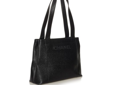 Chanel 1998 Debossed Caviar Leather Tote Bag (34525) Online Hot Sale