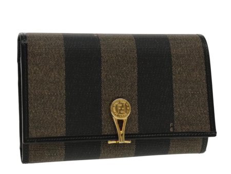 FENDI Pecan Canvas Wallet Black Brown Black Brown  94161 Hot on Sale