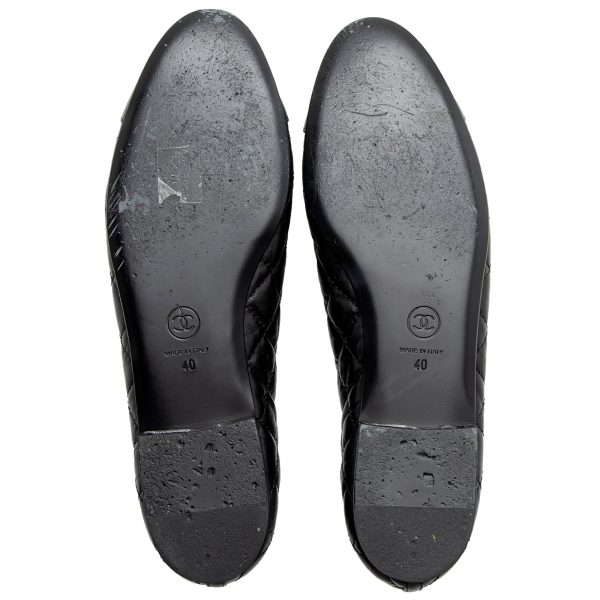 Chanel Quilted Calfskin Cap Toe Ballet Flats - Size 10   40 (22171) Online Hot Sale