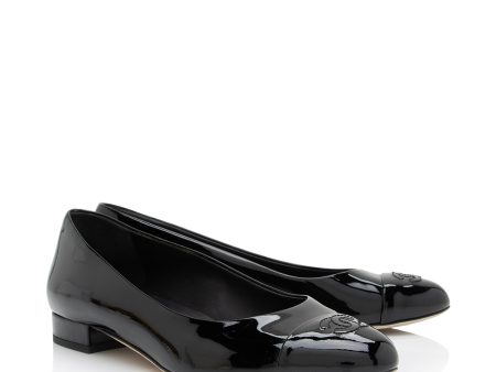 Chanel Patent Calfskin CC Cap Toe Ballet Flats - Size 8.5   38.5 (SGOQ3I) Hot on Sale